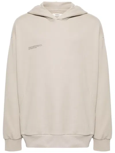 Pangaia Logo-print Organic-cotton Hoodie In Neutrals