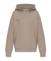 Pangaia Logo-print Organic-cotton Hoodie In Nude