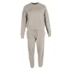 Pangaia Logo-print Sweater And Jogger Pants Set In Beige Cotton In Gray