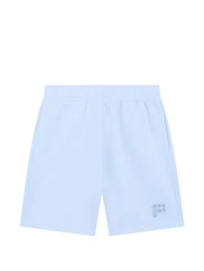 Pangaia Logo-patch Cotton Shorts In Blue