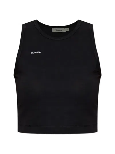 Pangaia Logo-print Cropped Top In Black
