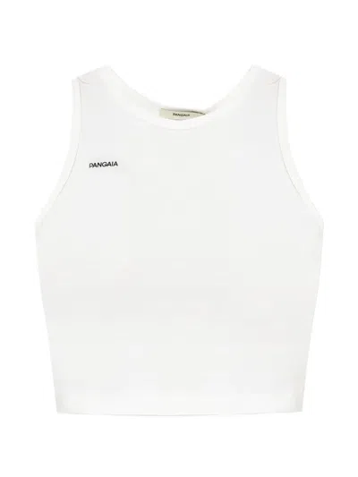 Pangaia Logo-print Cropped Top In White