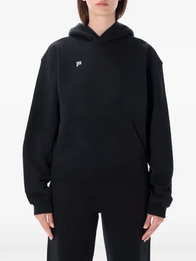 Pangaia Logo-print Hoodie In Black
