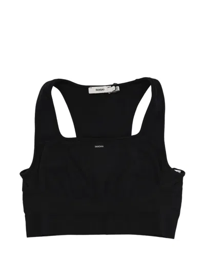 Pangaia 로고 프린트 레이서백 스포츠 브라 In Black
