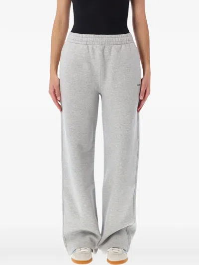 Pangaia Logo-print Wide-leg Track Pants In Gray