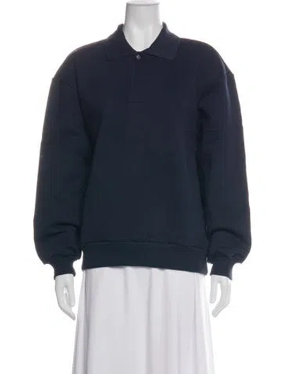 Pre-owned Pangaia Long Sleeve Polo W/ Tags In Blue