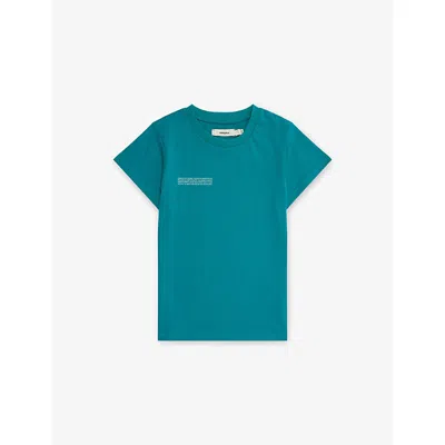 Pangaia Kids' Malachite Green 365 Short-sleeves Cotton-jersey T-shirt 3