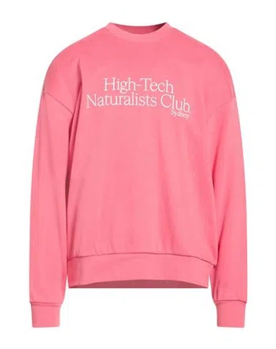 Pangaia Man Sweatshirt Coral Size S Organic Cotton In Pink