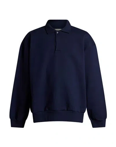 Pangaia Man Sweatshirt Midnight Blue Size Xxs Cotton