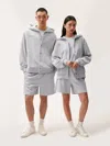 Pangaia Womens 365 Midweight Snap Button Soft Organic Cotton Hoodie In Grey Marl