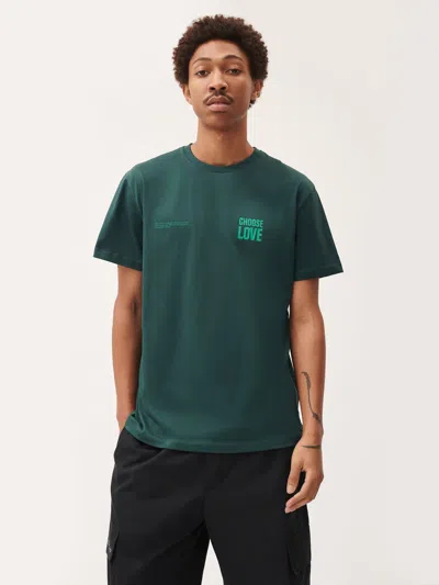 Pangaia Mens Choose Love Midweight T-shirt In Foliage Green