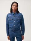 Pangaia Mens Cropped Hemp Denim Jacket In Mid Wash
