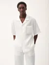 Pangaia Mens Dna Aloe Linen Camp Collar Shirt In Off-white