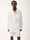 Pangaia Womens Dna Aloe Linen Collared Long Sleeve Shirt In Off-white