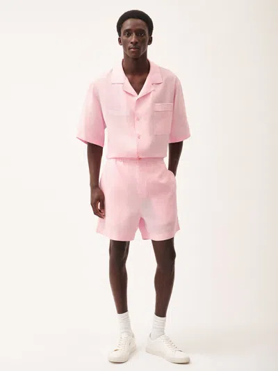 Pangaia Mens Dna Aloe Linen Mid Length Shorts In Magnolia Pink