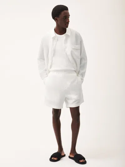 Pangaia Mens Dna Aloe Linen Mid Length Shorts In Off-white