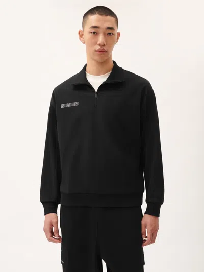 Pangaia Mens Dna Double Jersey Half Zip Sweatshirt In Black