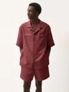 Pangaia Mens Dna Linen Camp Collar Shirt In Garnet Red