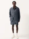 Pangaia Mens Dna Linen Mid Length Shorts In Atmosphere Grey