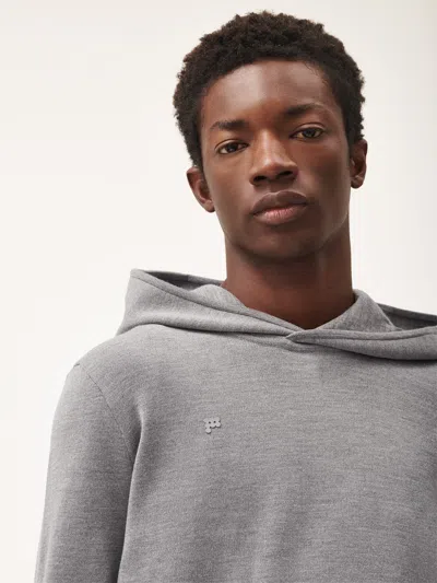 Pangaia Mens Dna Regenerative Merino Wool Soft Organic Cotton Hoodie In Grey