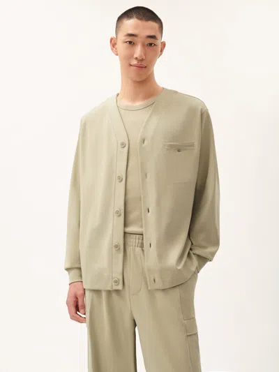 PANGAIA MENS DNA DOUBLE JERSEY LINER JACKET — MAITAKE BEIGE