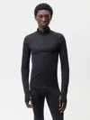 Pangaia Men's Plant-stretch Long Sleeve Half-zip Top — Black In Black