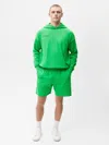 Pangaia Mens Organic Cotton Knit Shorts In Jade Green