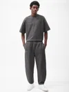 Pangaia Mens Reclaimed Cotton Barrel-leg Track Pants In Reclaim Charcoal