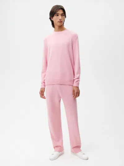 PANGAIA MENS RECYCLED CASHMERE LOOSE SWEATPANTS — SAKURA PINK
