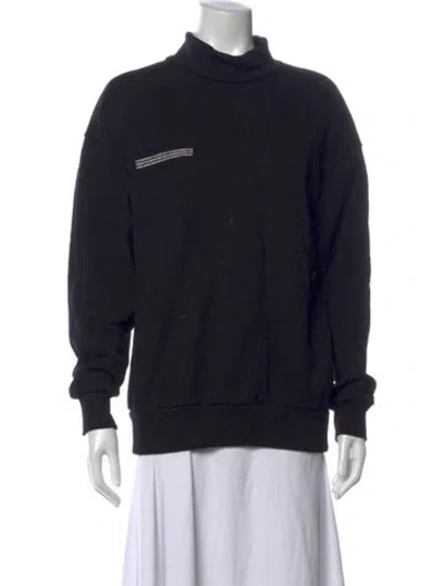Pre-owned Pangaia Mock Neck Long Sleeve Sweatshirt In Black