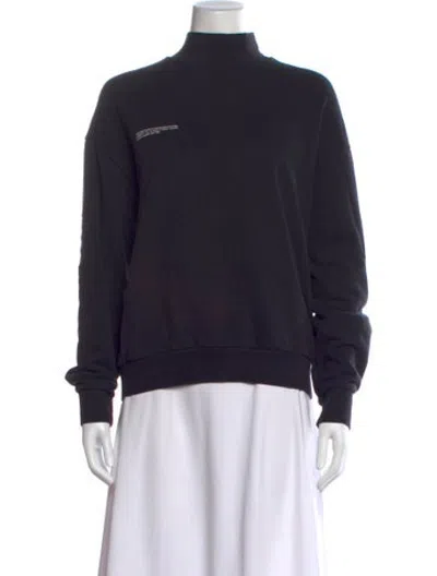 Pre-owned Pangaia Mock Neck Long Sleeve Sweatshirt In Black