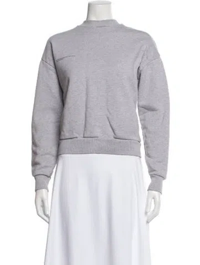 Pre-owned Pangaia Mock Neck Long Sleeve Sweatshirt In Gray