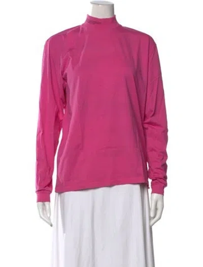 Pre-owned Pangaia Mock Neck Long Sleeve T-shirt In Pink