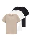 Pangaia Organic Cotton T-shirts (pack Of Three) In Black