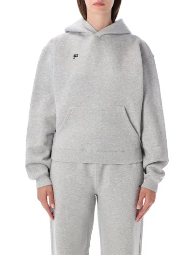Pangaia Oversized Cropped Hoodie In Grey Marl