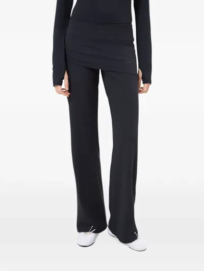 Pangaia Overskirt-detail Interlock Trousers In Black