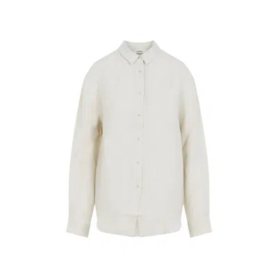 Pangaia Bone White Linen Womens Summer Linen Overshirt In Neutral