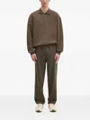 Pangaia Polo-collar Sweatshirt In Brown