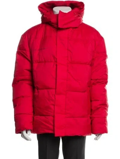 Pre-owned Pangaia Puffer Coat In Red