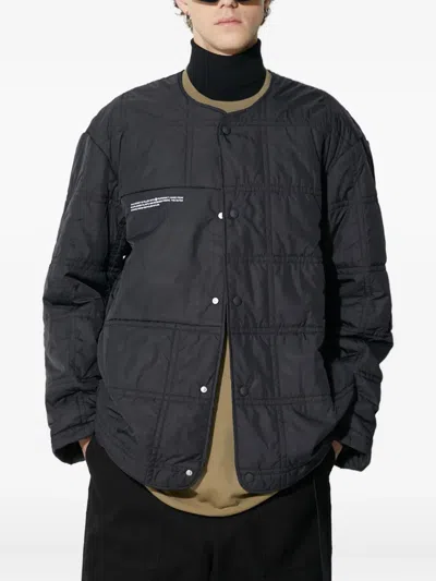 Pangaia Mens Flower-warmth Quilted Collarless Jacket In Black