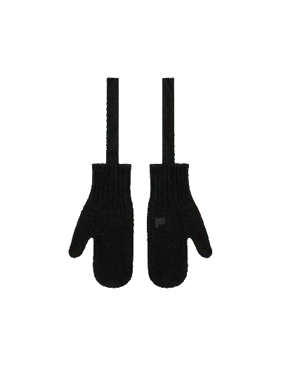 Pangaia Recycled Cashmere Chunky Mittens—black