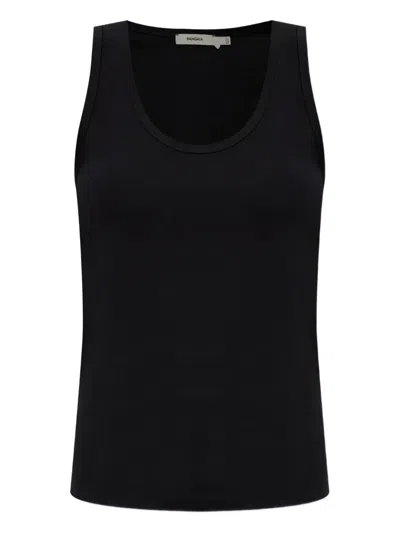 Pangaia Scoop-neck Cotton Top In Black