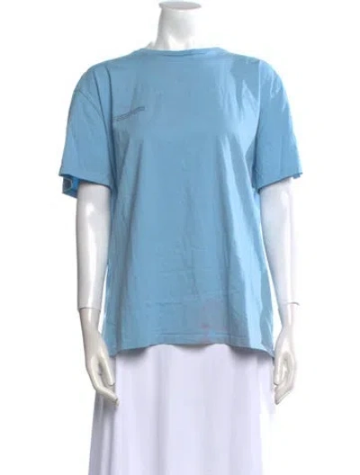 Pre-owned Pangaia Scoop Neck Short Sleeve T-shirt In Blue