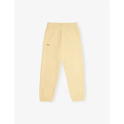 Pangaia Kids' Seashell Yellow 365 Drawstring Cotton-jersey Jogging Bottoms 3-12