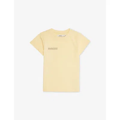 Pangaia Kids' Seashell Yellow 365 Short-sleeves Cotton-jersey T-shirt 3-12