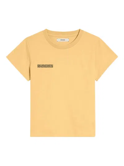 Pangaia Kids' Short-sleeve Crew-neck T-shirt In Yellow