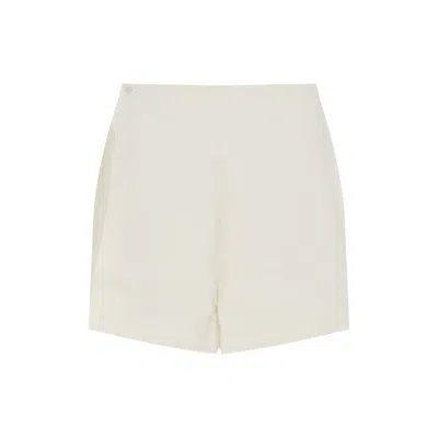 Pangaia Bone White Linen Womens Summer Linen Wrap Shorts