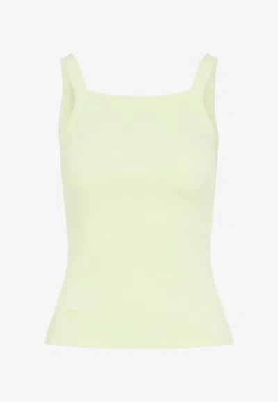 Pangaia Square-neck Ribbed Tank Top In Green
