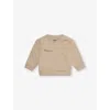 Pangaia Stone Crewneck Logo-print Cotton-jersey Sweatshirt 0-24 In Stone