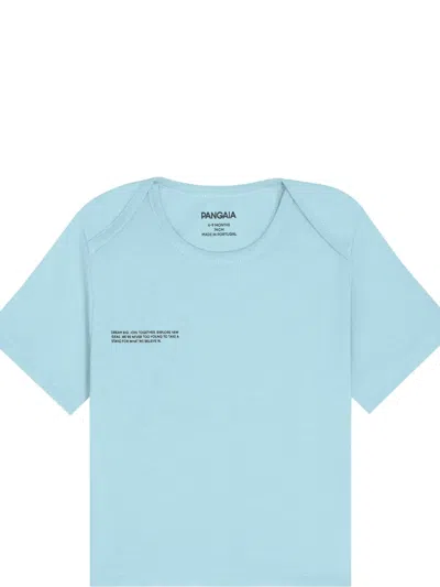 Pangaia Babies' Text-graphic Short-sleeve T-shirt In Blue
